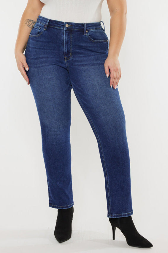 Alannah Essentials High Rise Slim Straight Leg Jeans (Plus Size)