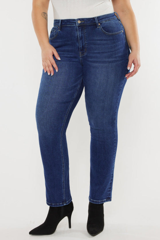 Alannah Essentials High Rise Slim Straight Leg Jeans (Plus Size)