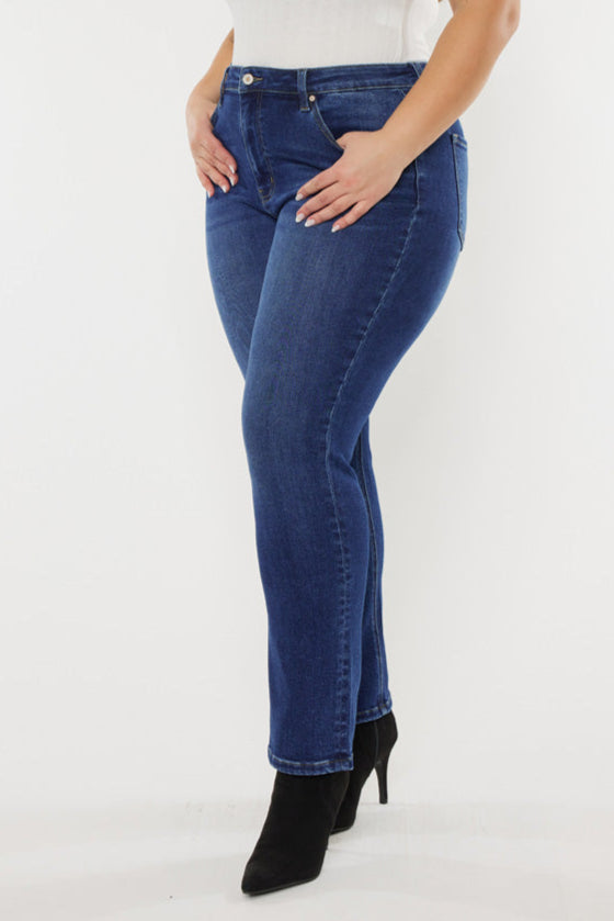 Alannah Essentials High Rise Slim Straight Leg Jeans (Plus Size)
