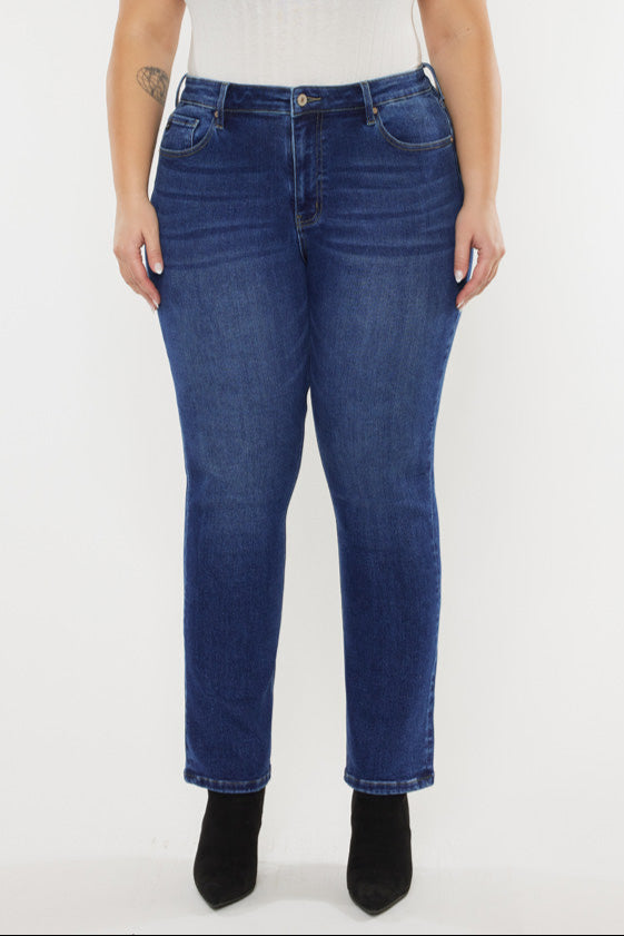 Alannah Essentials High Rise Slim Straight Leg Jeans (Plus Size)