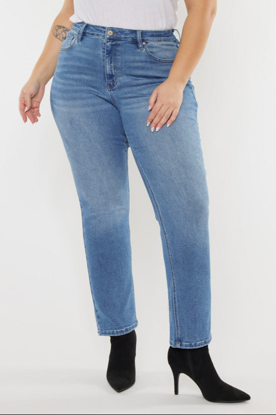Alannah Essentials High Rise Slim Straight Leg Jeans (Plus Size)