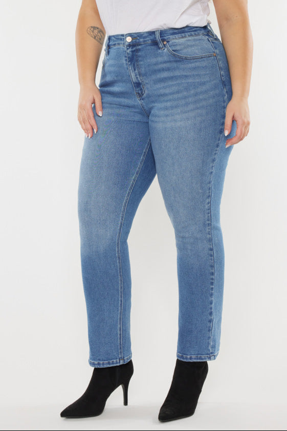 Alannah Essentials High Rise Slim Straight Leg Jeans (Plus Size)
