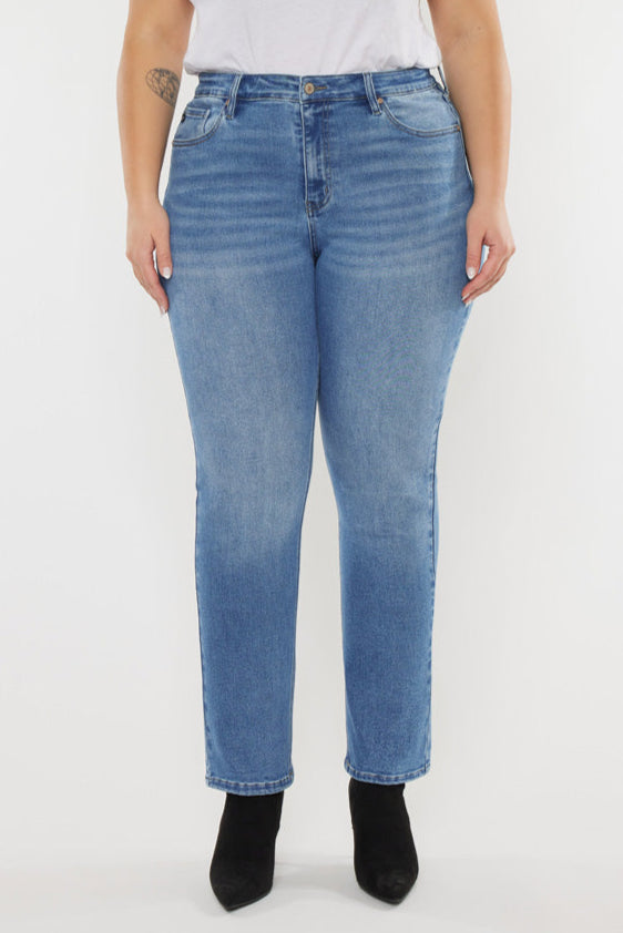 Alannah Essentials High Rise Slim Straight Leg Jeans (Plus Size)