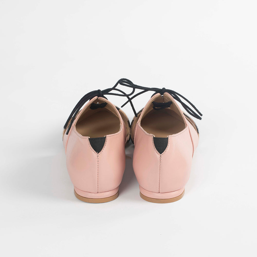 Native Genuine Leather Calf Hair Oxford Flat Shoes by Lordess