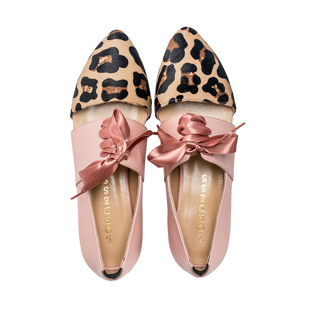 Native Genuine Leather Calf Hair Oxford Flat Shoes by Lordess