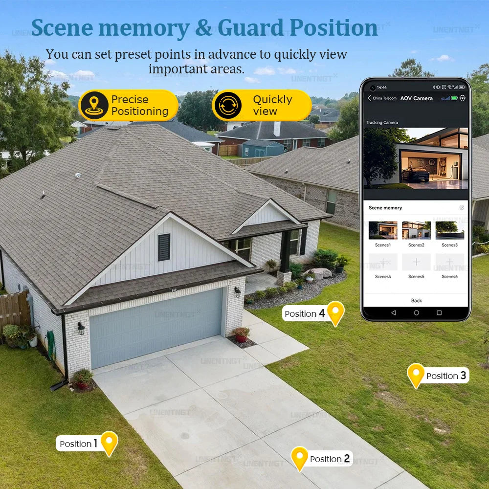 4G SIM Solar Security Camera Outdoor 4 Lens/Screen 60X Optical Zoom Human Track 360° PTZ CCTV Wireless Surveillance 24 Recording