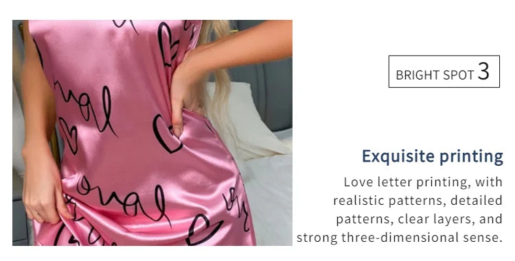 Love Pop – Pearl Satin Heart Mini Nightdress