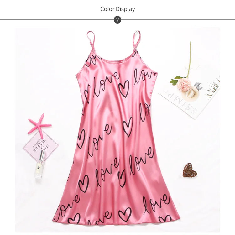 Love Pop – Pearl Satin Heart Mini Nightdress