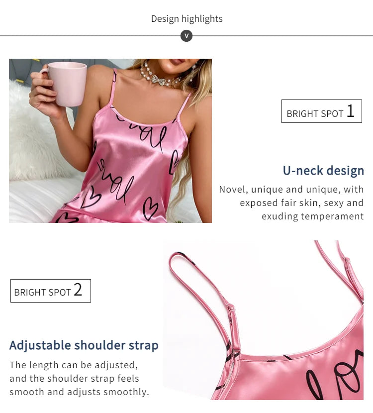 Love Pop – Pearl Satin Heart Mini Nightdress