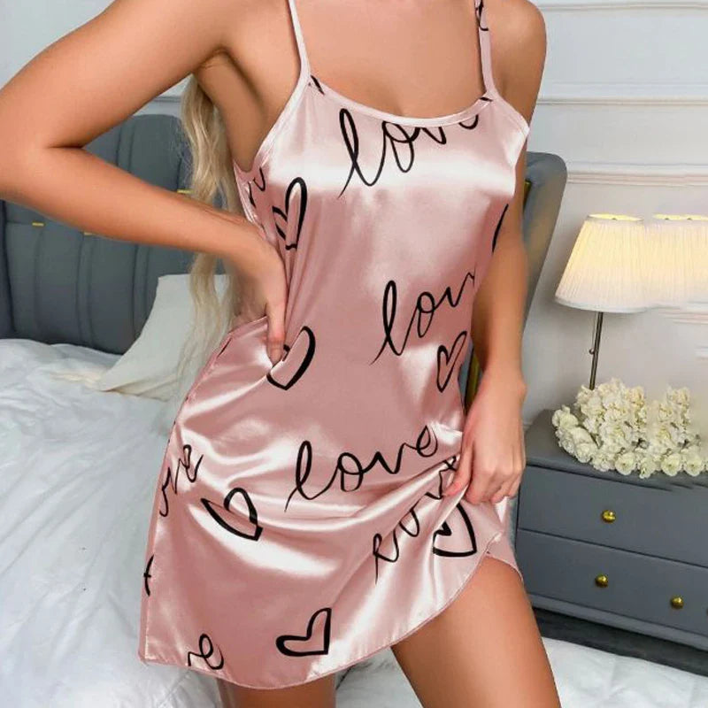 Love Pop – Pearl Satin Heart Mini Nightdress