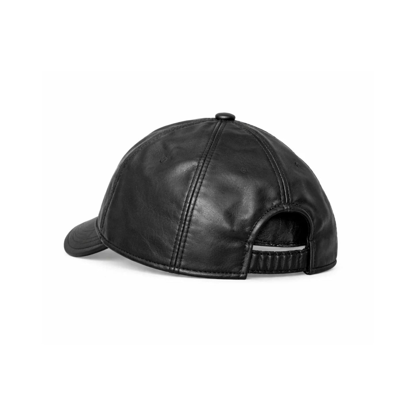Black Leather Wide-brimmed Hat