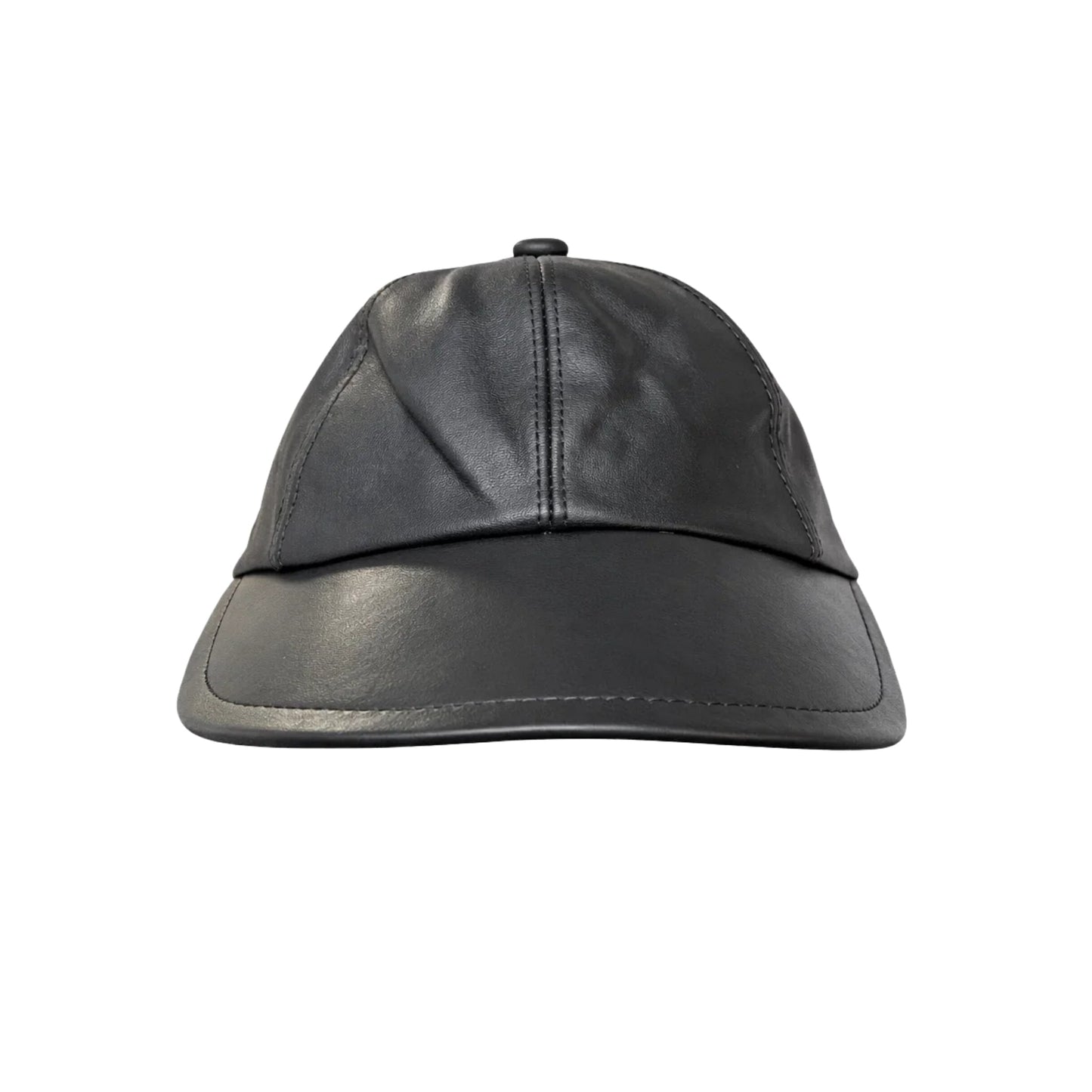 Black Leather Wide-brimmed Hat
