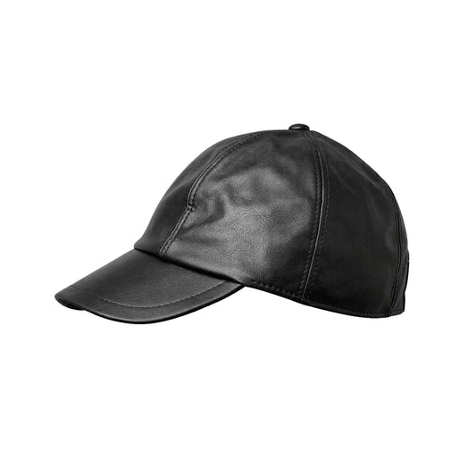 Black Leather Wide-brimmed Hat