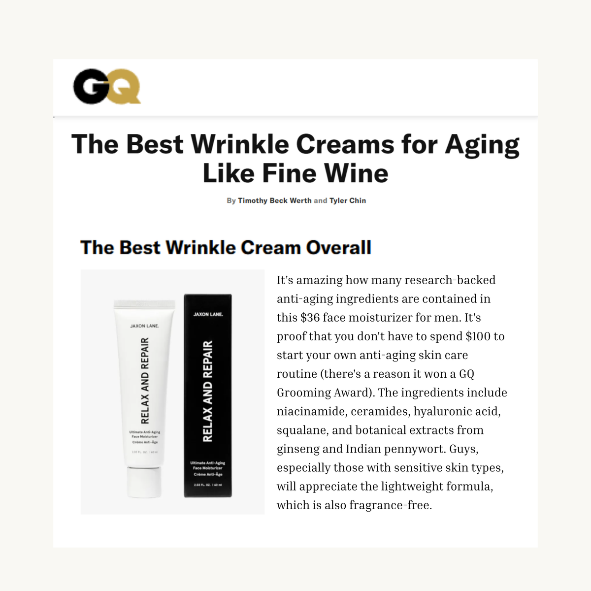 Relax And Repair - Ultimate Anti Aging Moisturizer