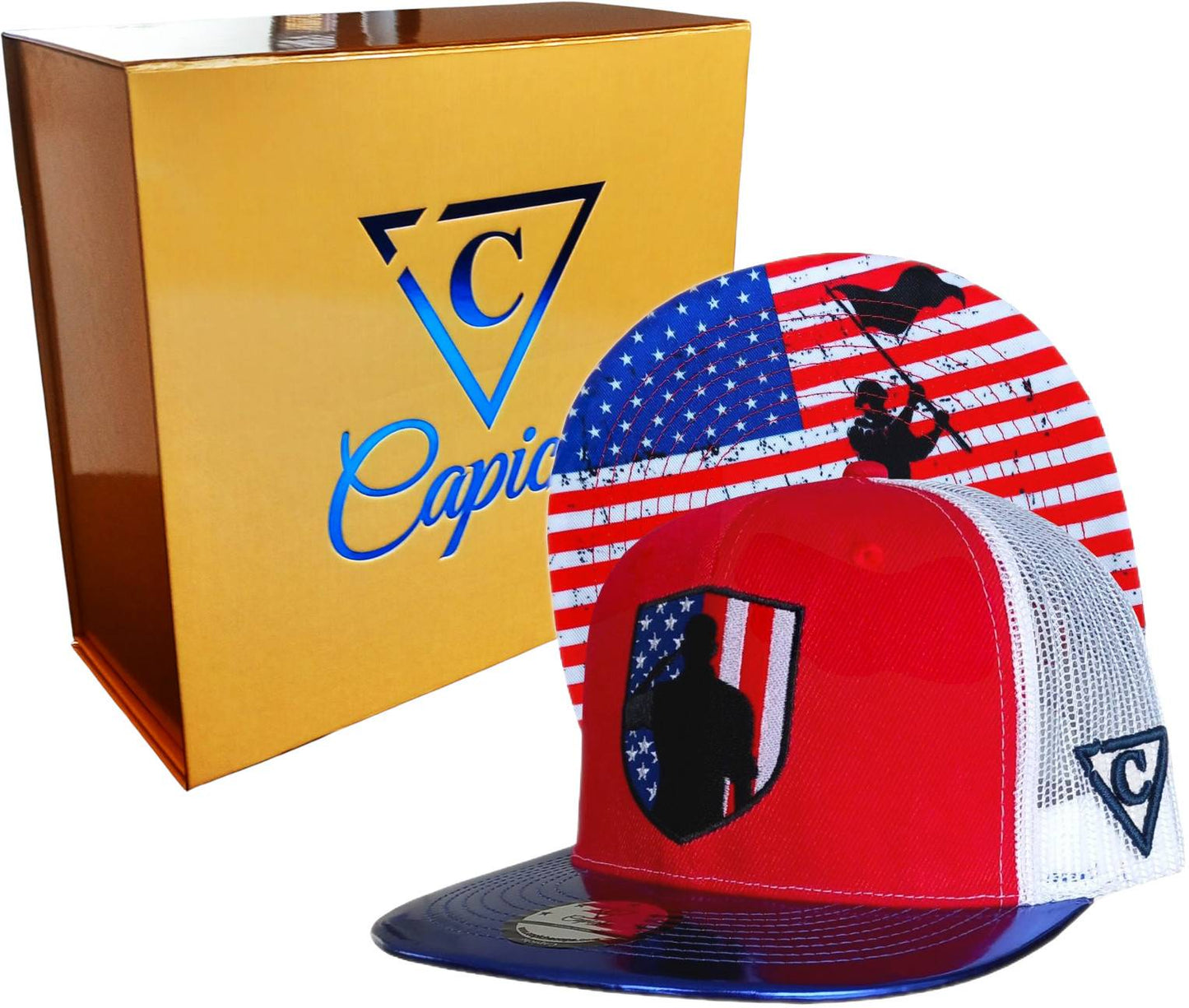 4th of July Trucker Snapback - Red/Blue Metallic