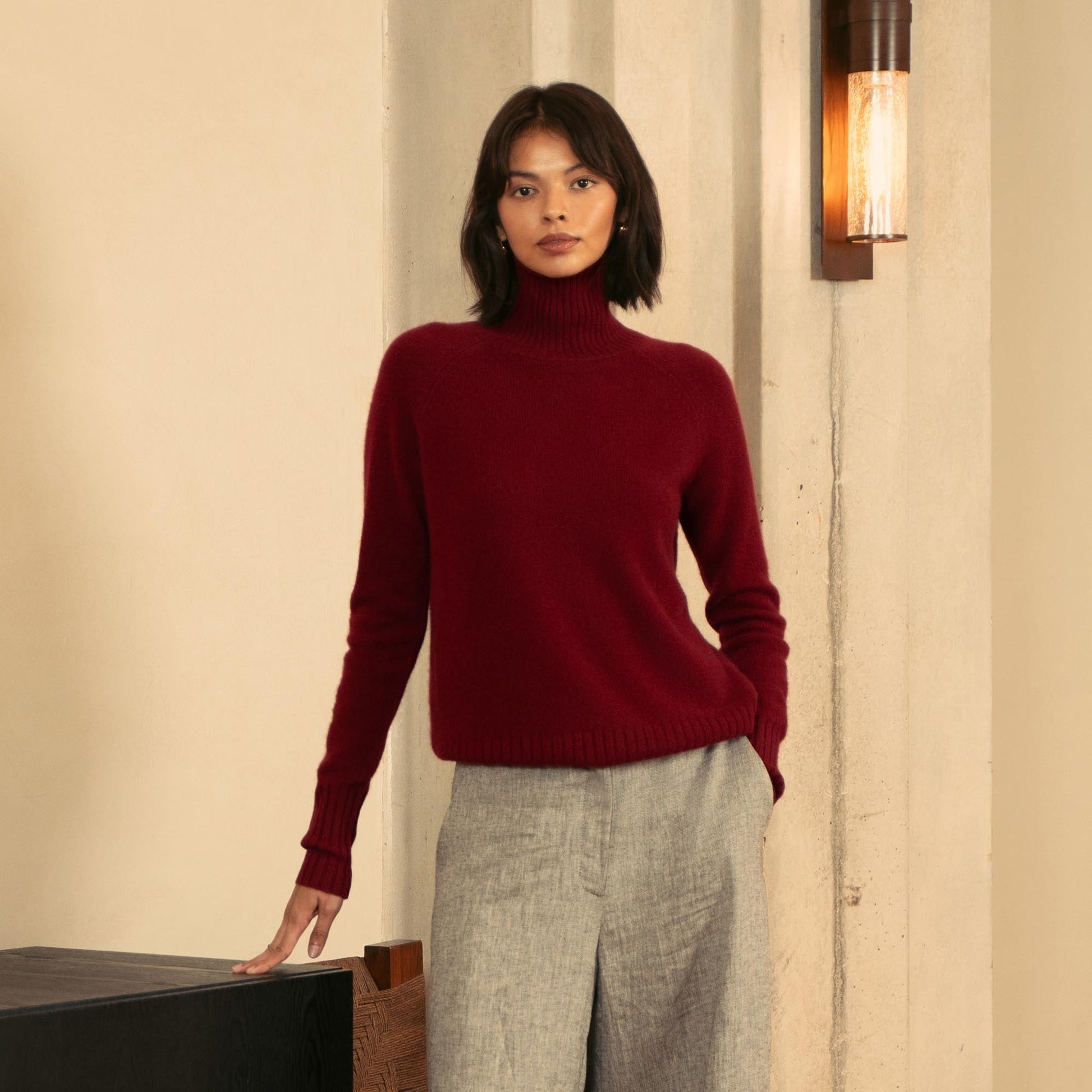 Emma Cashmere Relaxed Turtleneck Sweater