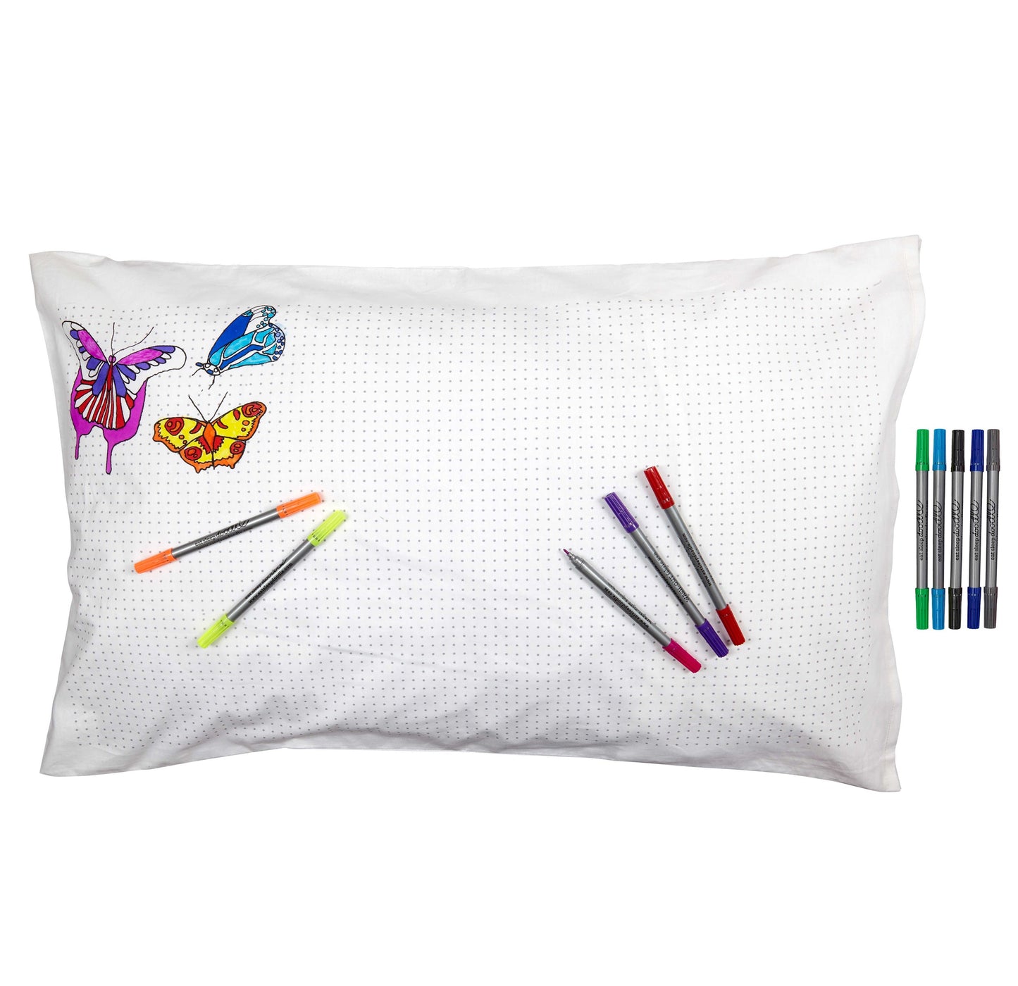 color your own butterfly pillowcase