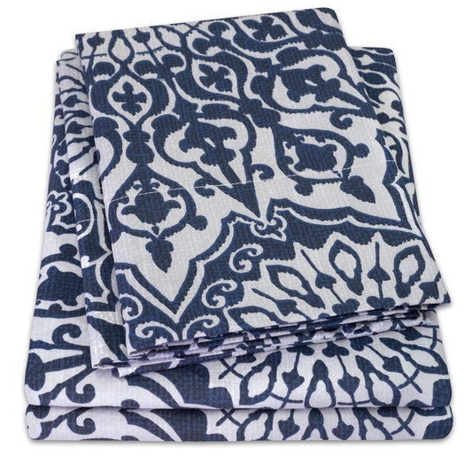 Classic 4-Piece Bed Sheet Set (Oasis Blue Mandala)