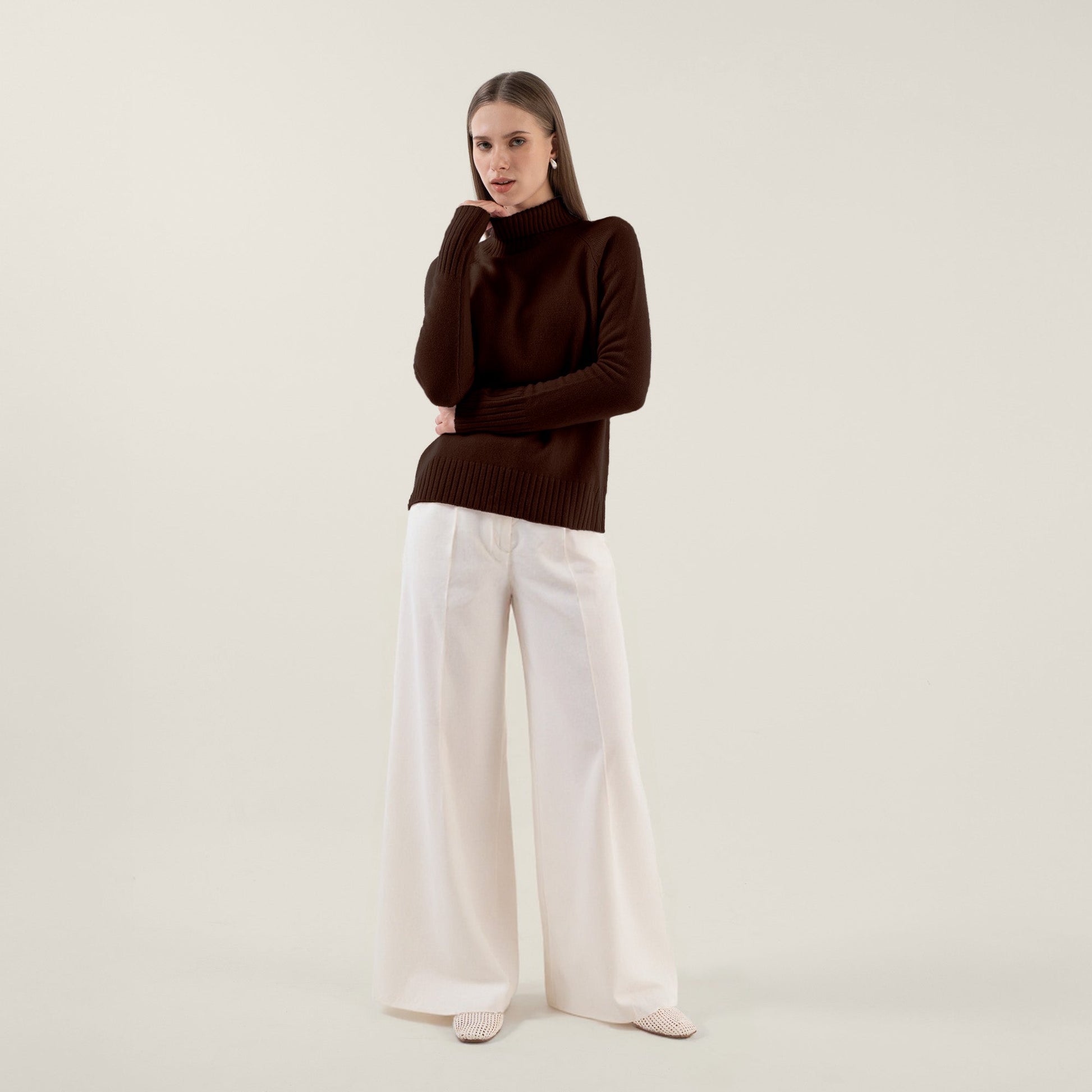 Emma Cashmere Relaxed Turtleneck Sweater