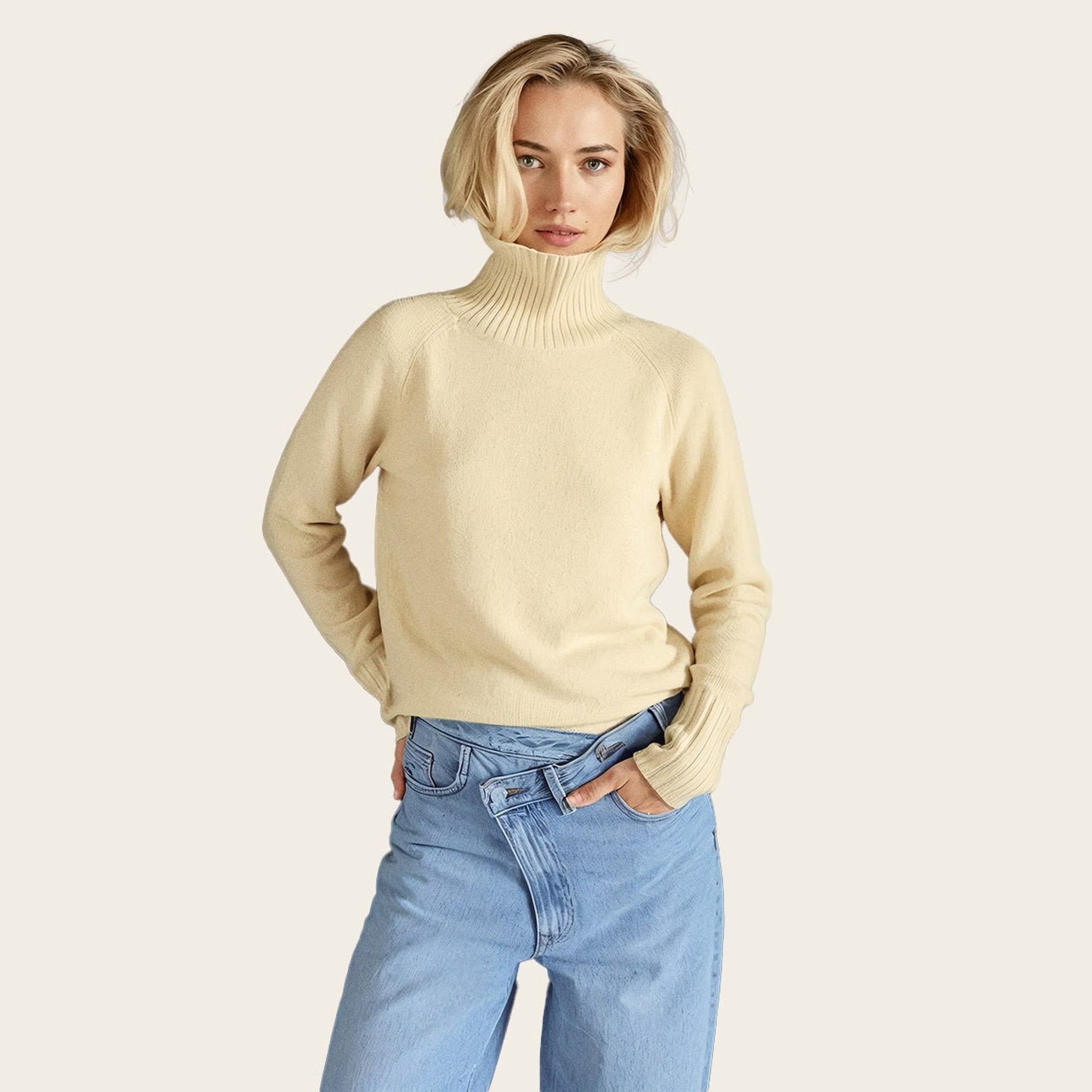 Emma Cashmere Relaxed Turtleneck Sweater