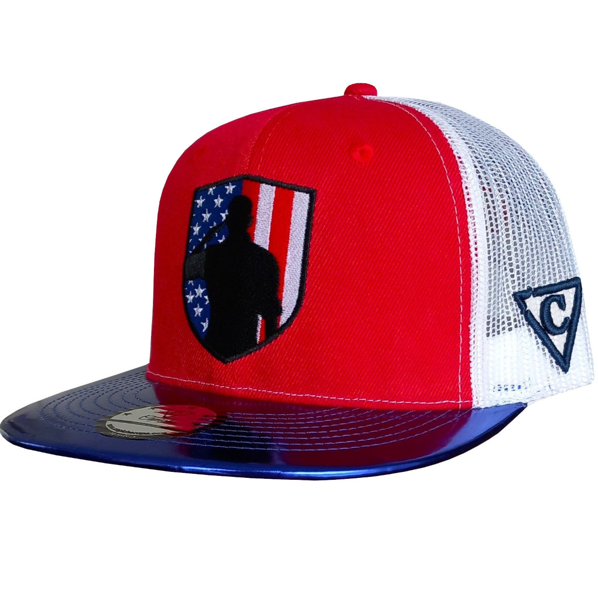 4th of July Trucker Snapback - Red/Blue Metallic