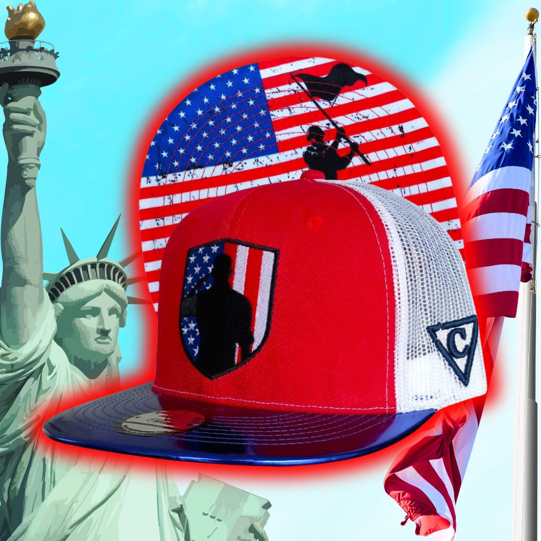 4th of July Trucker Snapback - Red/Blue Metallic