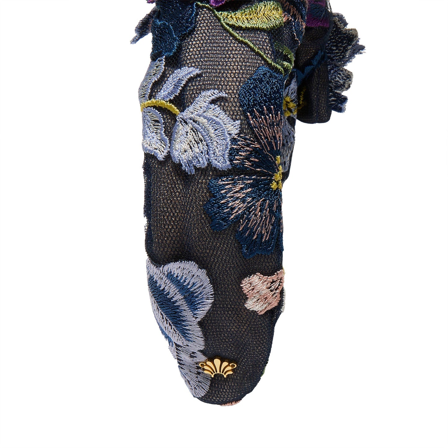 NAVY MARCHESA COUTURE X LELE SADOUGHI CRAWFORD FLORAL APPLIQUE HEADBAND