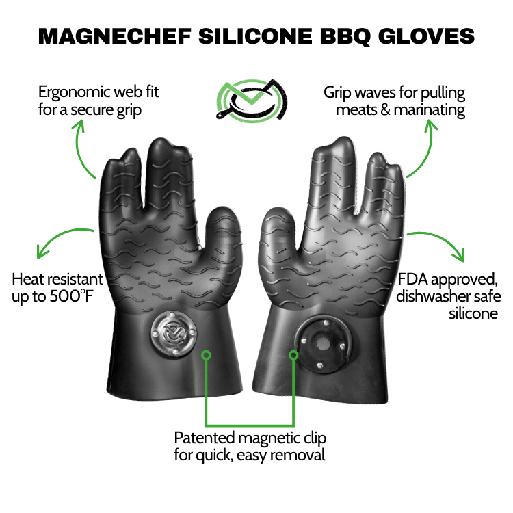 MagneCHEF Magnetic Easy On & Off BBQ Gloves