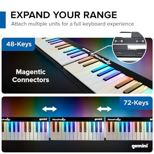 PianoProdigy: 24-Key Smart Wireless MIDI Keyboard - Portable Learning Piano with Light-Up Keys