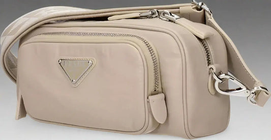 PRADA women's  Beige Leather Crossbody Bag