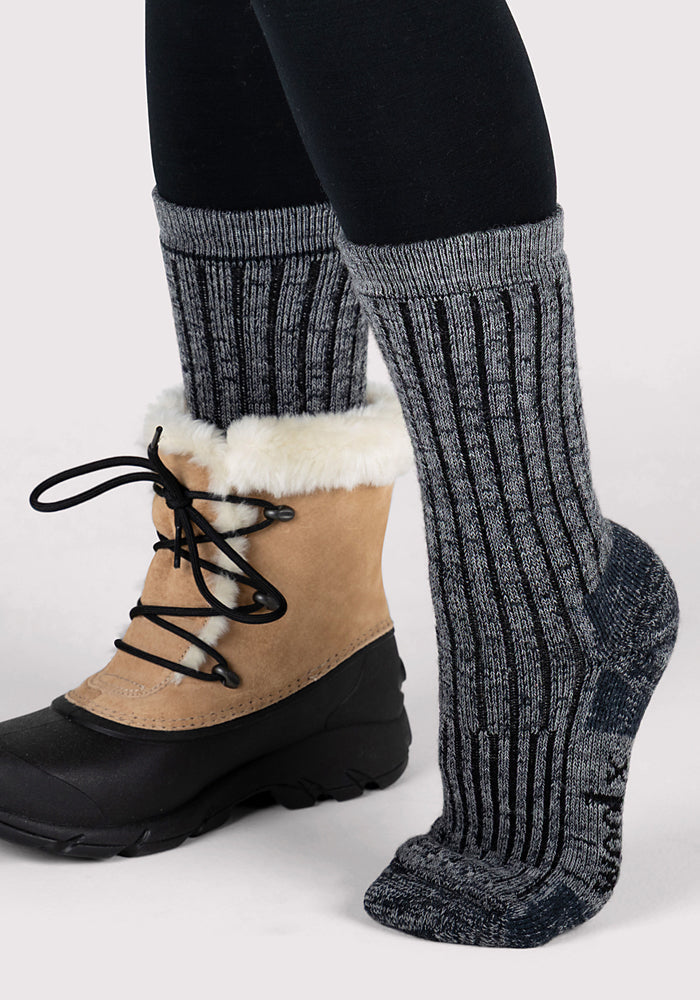 Womens Joey Crew Socks - Stone Grey
