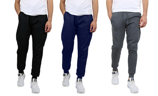 3-Pack Mens Modern Fit Fleece Jogger Sweatpants