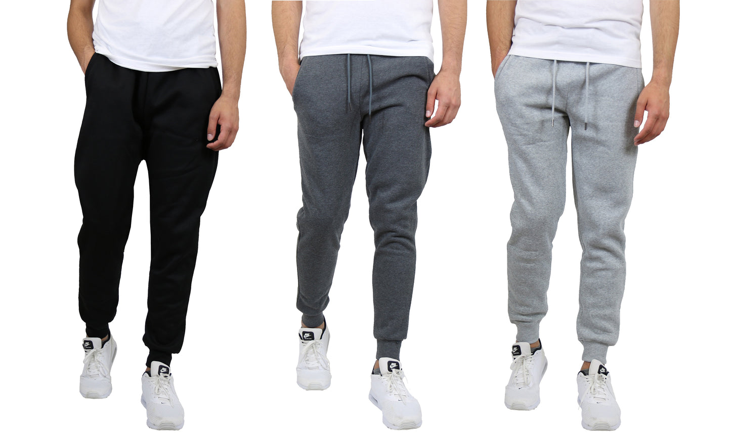 3-Pack Mens Modern Fit Fleece Jogger Sweatpants