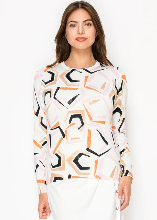 Geometric Brushstroke Sweater