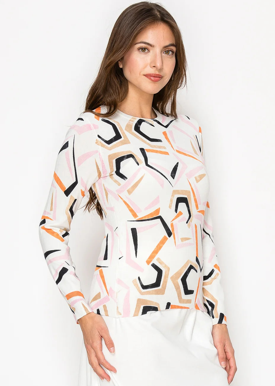 Geometric Brushstroke Sweater